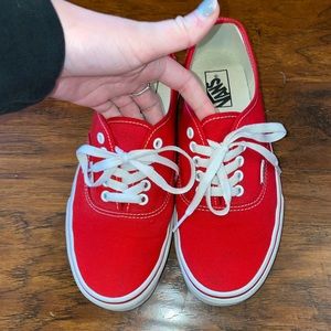 Red Authentic Vans